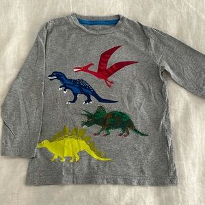 Mini Boden Dinosaur Appliqué Long Sleeve Tee - 5/6 YO